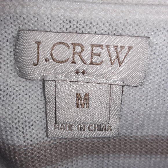 J. Crew junior medium beautiful cream w/tan stripes very lightweight sweater - Picture 4 of 6
